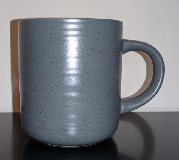 Speckled gray mug