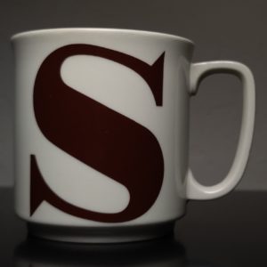 S block letter mug